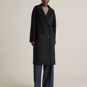 Quince NWOT Italian Wool Slouch Coat in Black Size Large 96
